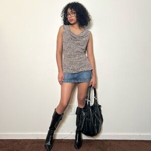 Cheetah print cowl neck blouse